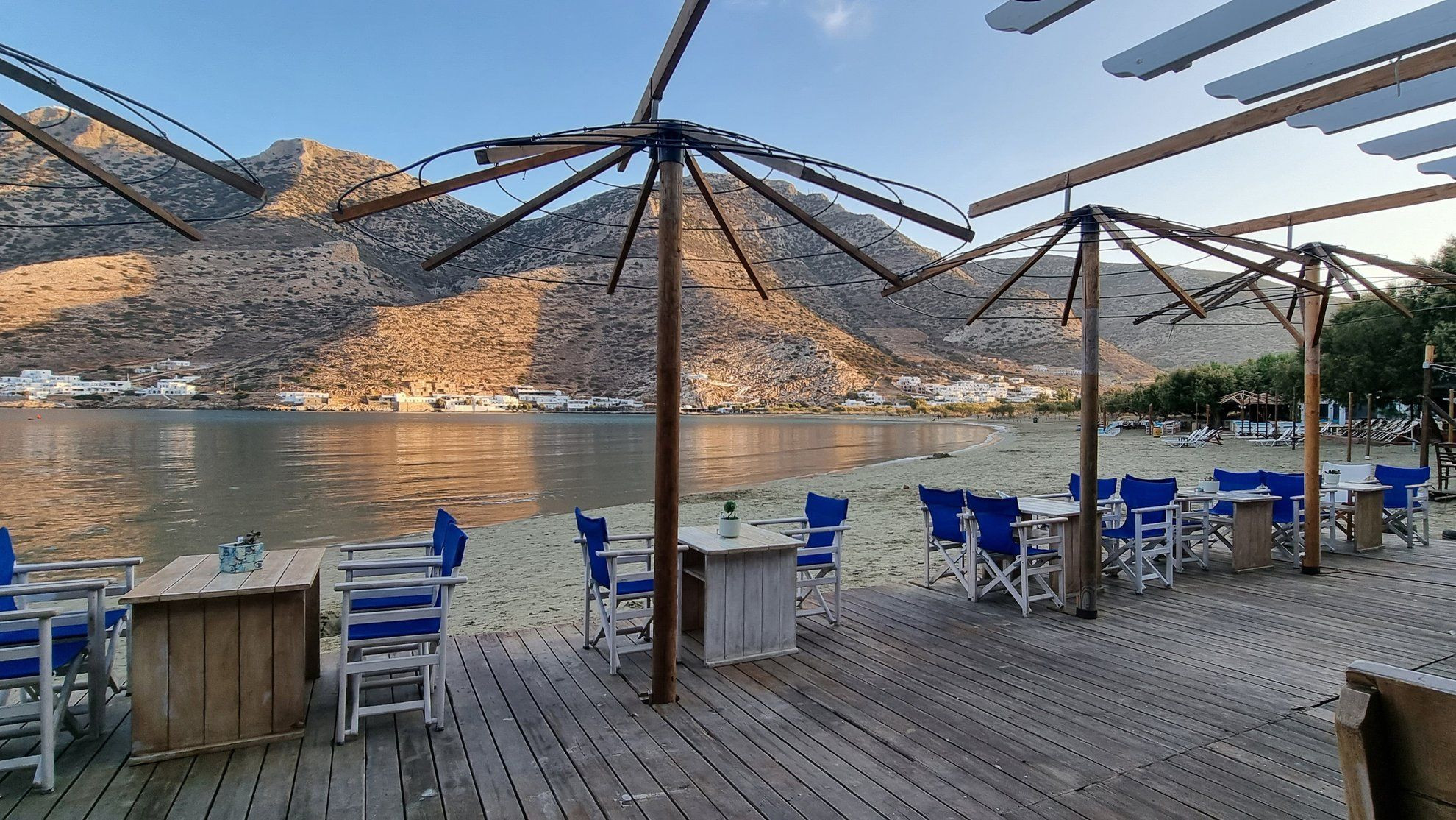 Taverna at dusk in Kamares, on the island of Sifnos
