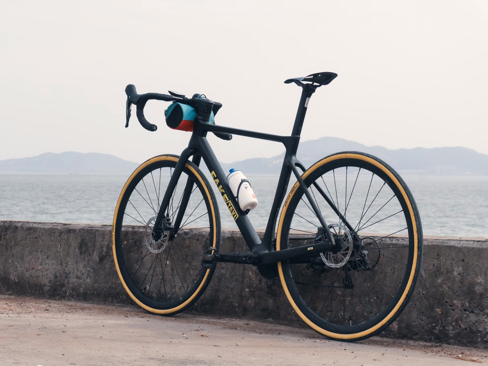 Bike set down facing the sea and the hills - Greece