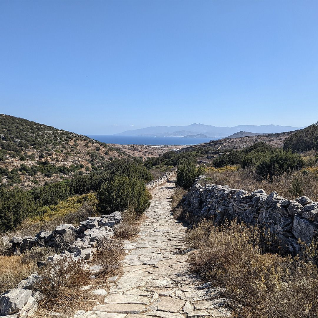 The marble-paved Byzantine path from Lefkes to Prodromos - Paros - Greece