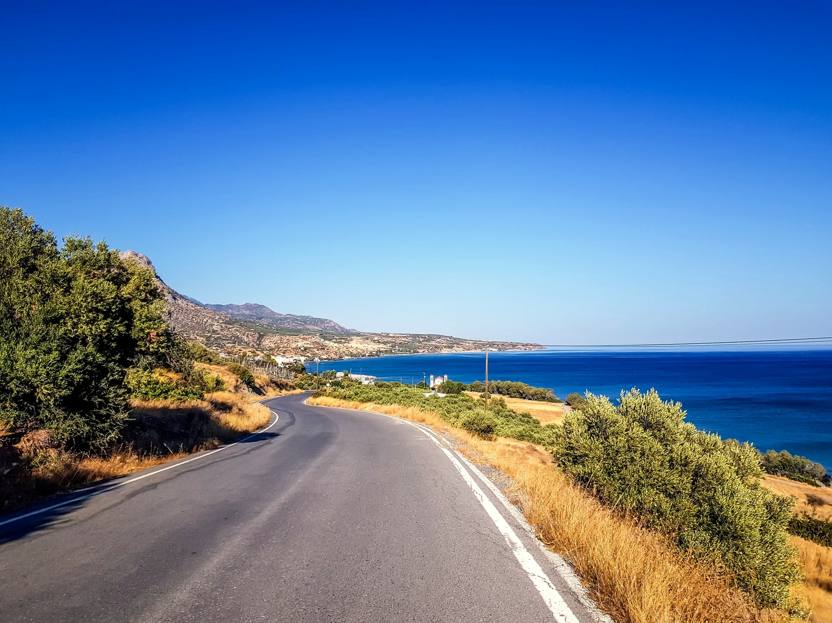 Coastal road beside the sea - Heraklion, Crete - Greece