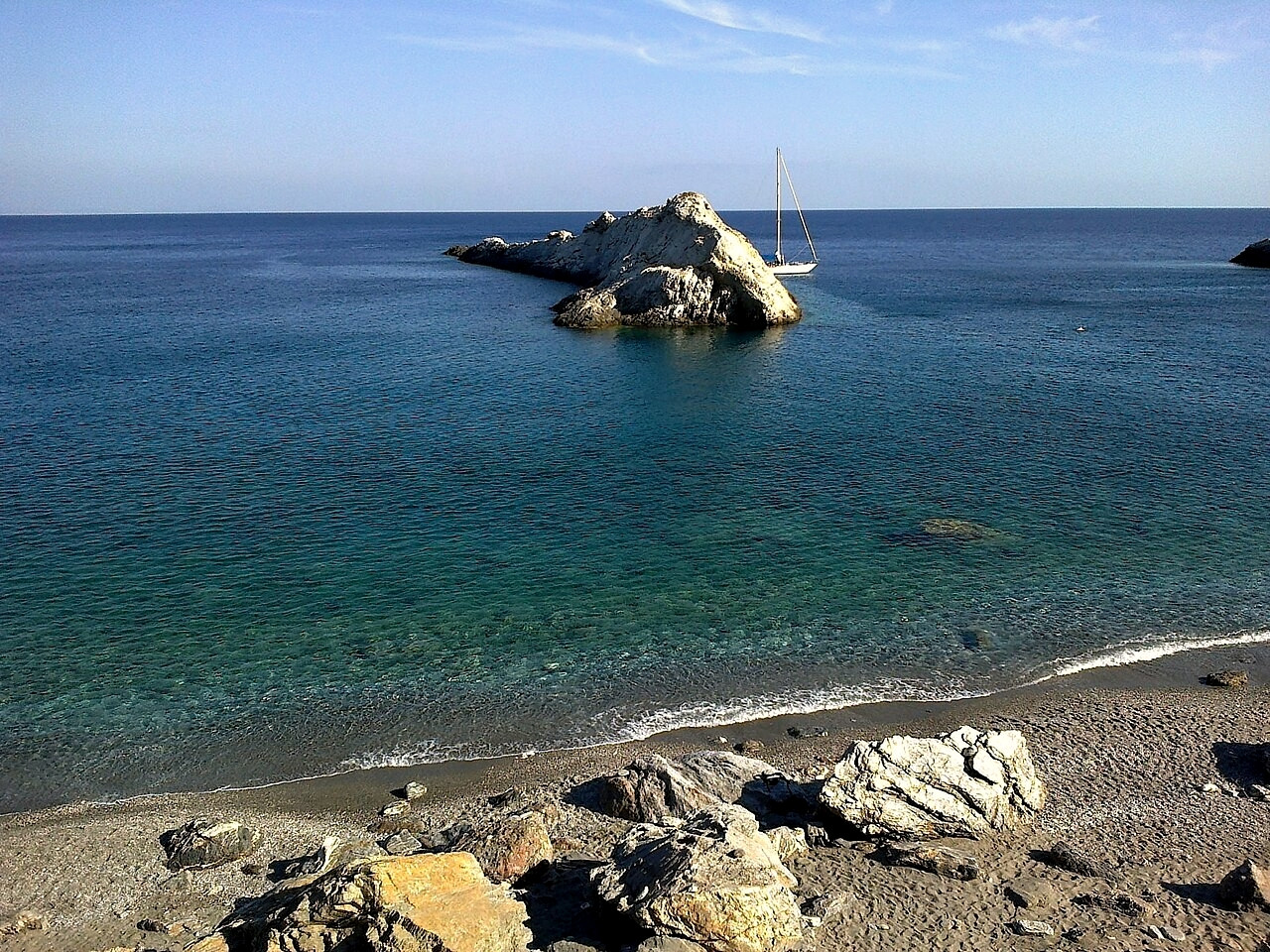 Wild cove with crystal-clear water on Folegandros - Cyclades - Greece