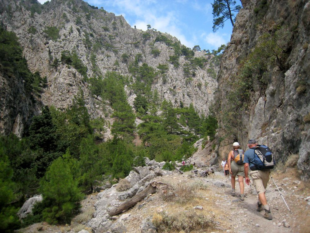 Walkers in the Agia Irini gorge - Crete - Greece