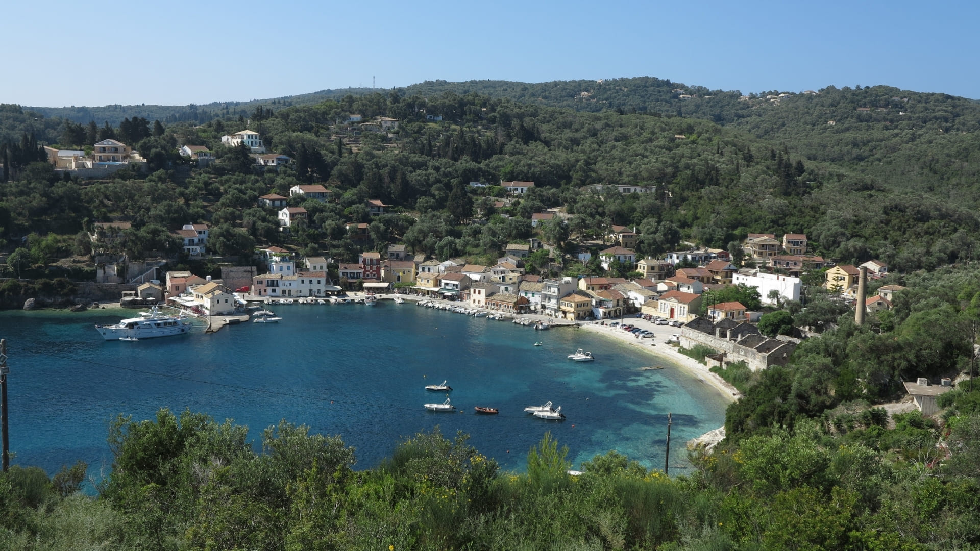 The small harbour of Loggos on the east coast - Paxos - Greece