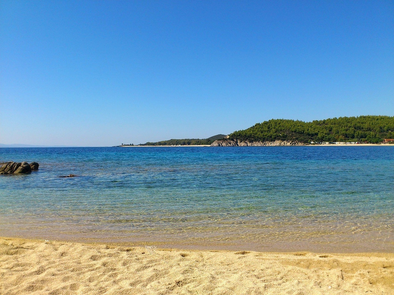 Quiet beach with turquoise water - Greece