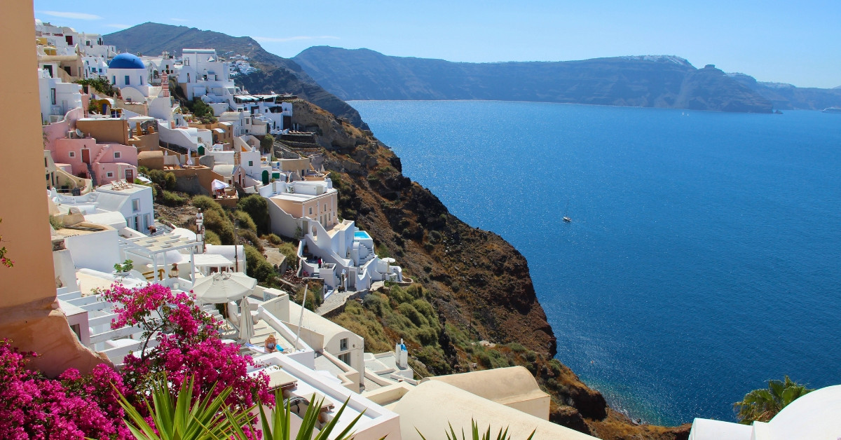 White houses of Oia above the caldera - Santorini - Greece